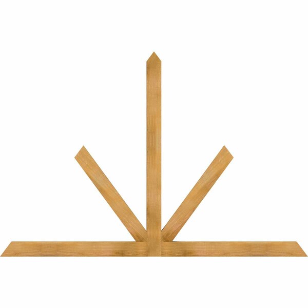 Ekena Millwork Saratoga Rough Sawn Timber Gable Bracket, Western Red Cedar, 84"W x 56"H x 2"D x 4"F, 16/12 Pitch GBW084X56X0204SAR00RWR - main